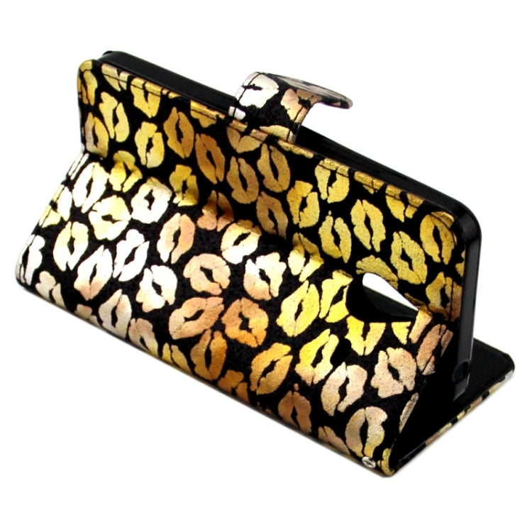 Goden Lips Pattern Leather Case with Holder & Card Slots & Wallet for Microsoft Lumia 640 XL