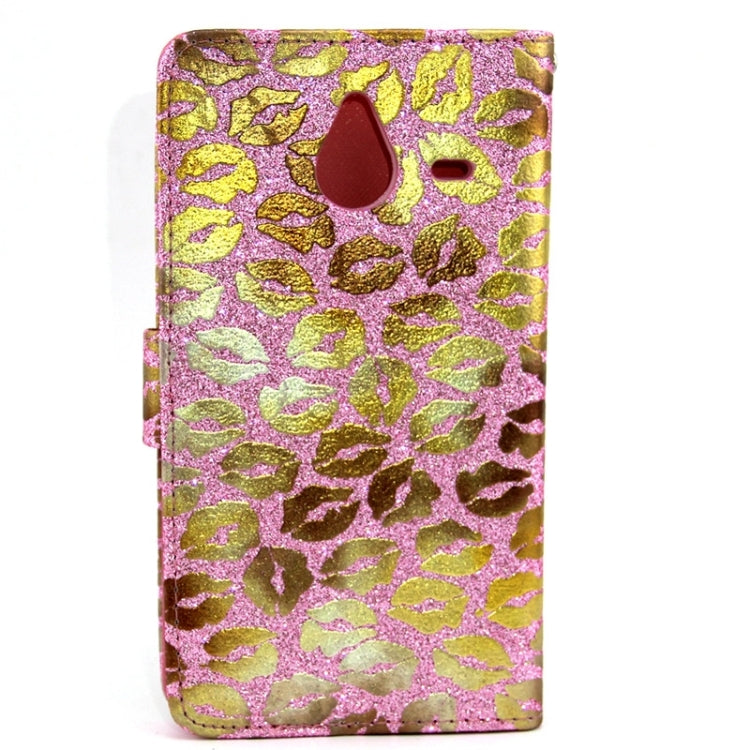 Goden Lips Pattern Leather Case with Holder & Card Slots & Wallet for Microsoft Lumia 640 XL
