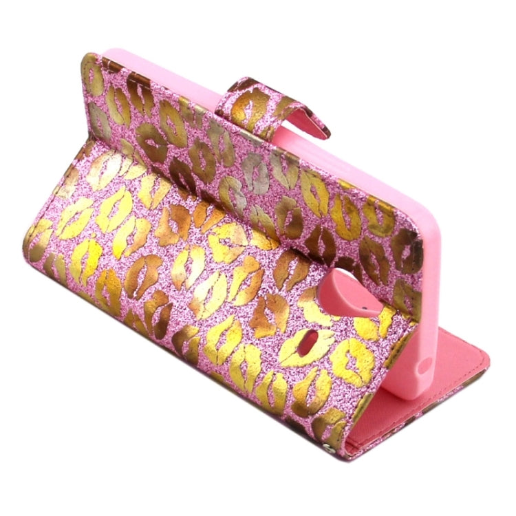 Goden Lips Pattern Leather Case with Holder & Card Slots & Wallet for Microsoft Lumia 640 XL