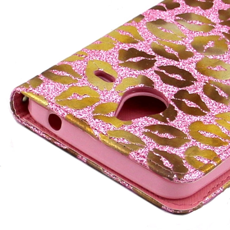 Goden Lips Pattern Leather Case with Holder & Card Slots & Wallet for Microsoft Lumia 640 XL