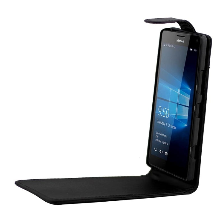Vertical Flip Magnetic Buckle PU Leather Case for Microsoft Lumia 950(Black)