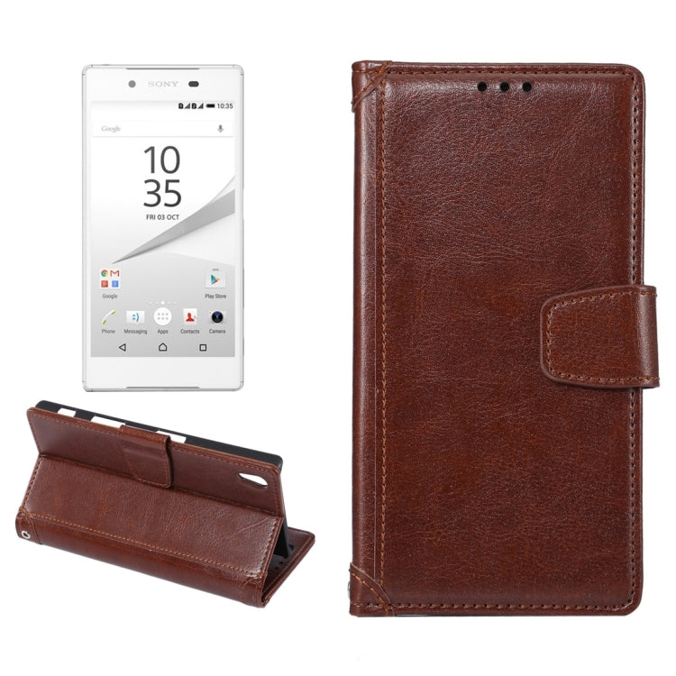 Crazy Horse Texture Horizontal Flip Leather Case with Holder & Card Slots & Wallet & Photo Frame for Sony Xperia Z5