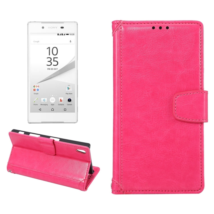 Crazy Horse Texture Horizontal Flip Leather Case with Holder & Card Slots & Wallet & Photo Frame for Sony Xperia Z5