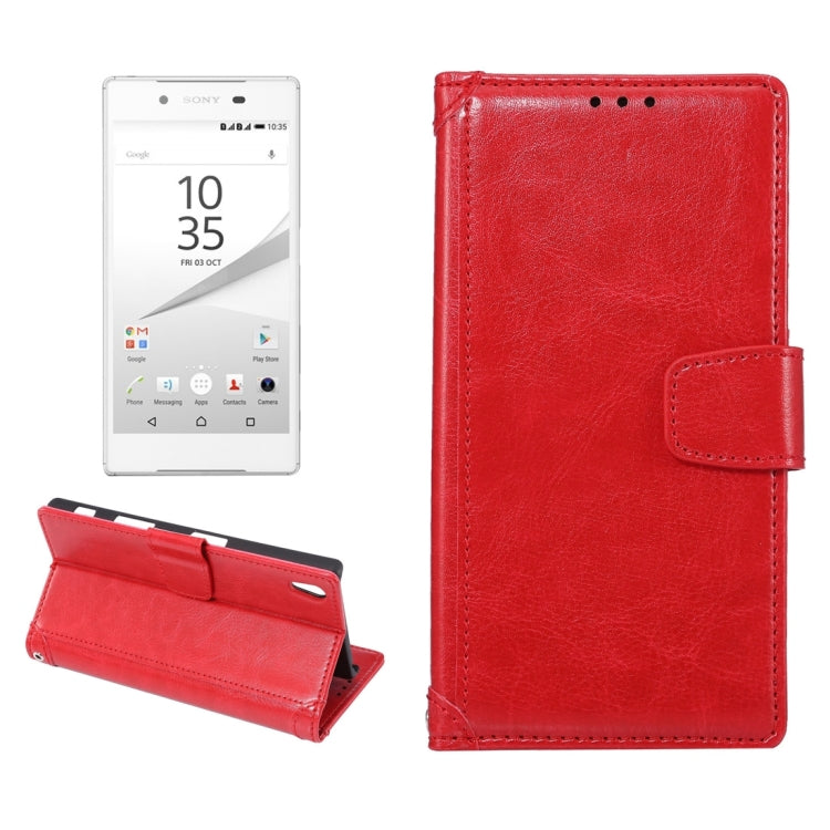 Crazy Horse Texture Horizontal Flip Leather Case with Holder & Card Slots & Wallet & Photo Frame for Sony Xperia Z5