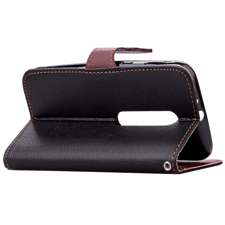 Litchi Texture Leaf Buckle Horizontal Flip Leather Case with Card Slots & Holder & Wallet & Lanyard for Motorola Moto G(3rd Gen.)