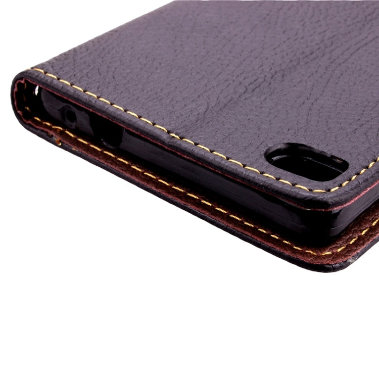 Leaf Magnetic Snap Litchi Texture Horizontal Flip Leather Case with Card Slots & Holder & Wallet & Lanyard for Huawei P8 Lite