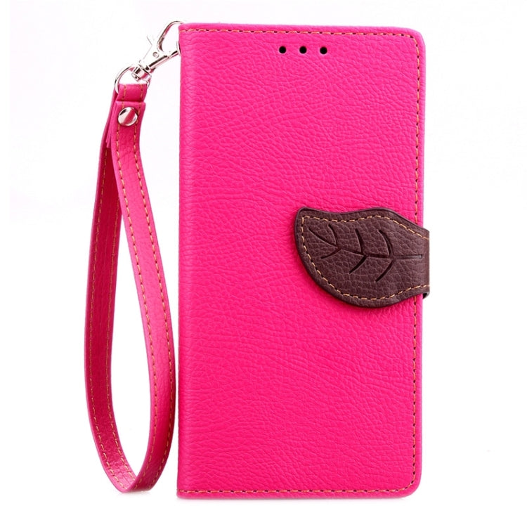Leaf Magnetic Snap Litchi Texture Horizontal Flip Leather Case with Card Slots & Holder & Wallet & Lanyard for Huawei P8 Lite