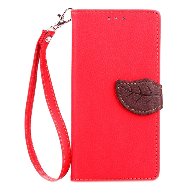 Leaf Magnetic Snap Litchi Texture Horizontal Flip Leather Case with Card Slots & Holder & Wallet & Lanyard for Huawei P8 Lite