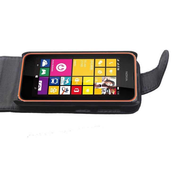 Vertical Flip Leather Case for Nokia Lumia 530(Black)