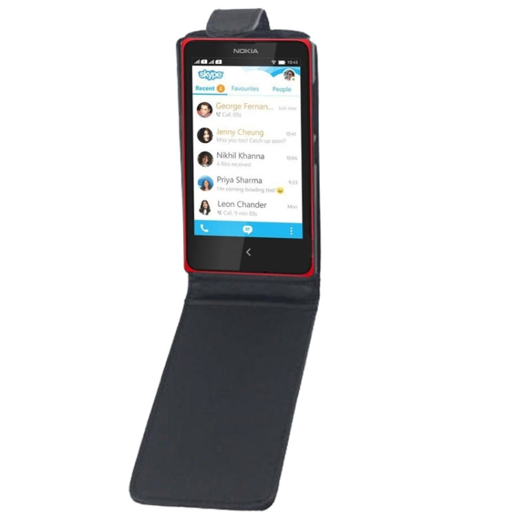 Vertical Flip Leather Case for Nokia X2(Black)