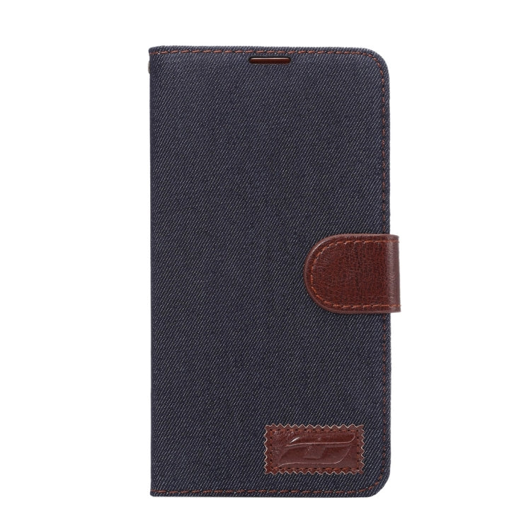For Huawei  Ascend Mate 8 Denim Texture Magnetic Snap Flip Leather Case with Card Slots & Holder