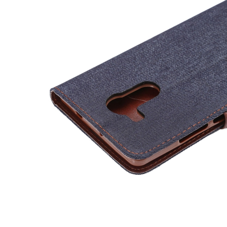 For Huawei  Ascend Mate 8 Denim Texture Magnetic Snap Flip Leather Case with Card Slots & Holder