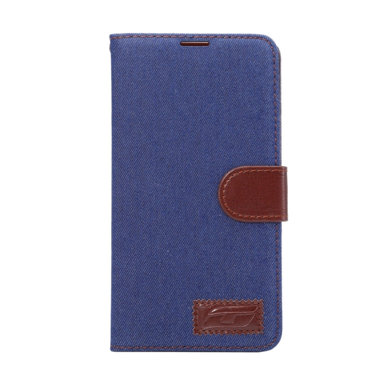 For Huawei  Ascend Mate 8 Denim Texture Magnetic Snap Flip Leather Case with Card Slots & Holder