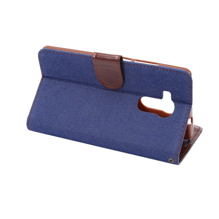 For Huawei  Ascend Mate 8 Denim Texture Magnetic Snap Flip Leather Case with Card Slots & Holder