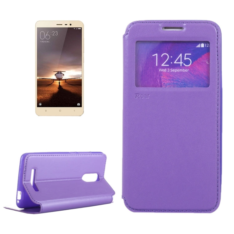 Crazy Horse Texture Horizontal Flip Leather Case with Call Display ID & Holder & Card Slots for Xiaomi Redmi Note 3