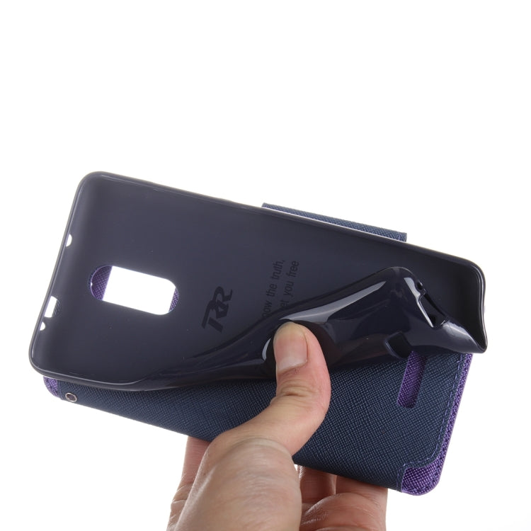 Cross Texture Color Matching Horizontal Flip Leather Case with Call Display ID & Holder & Card Slots for Xiaomi Redmi Note 3