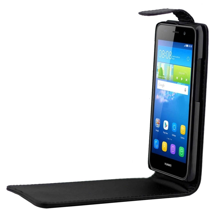 For Huawei  Y6 Vertical Flip Magnetic Buckle PU Leather Case(Black)
