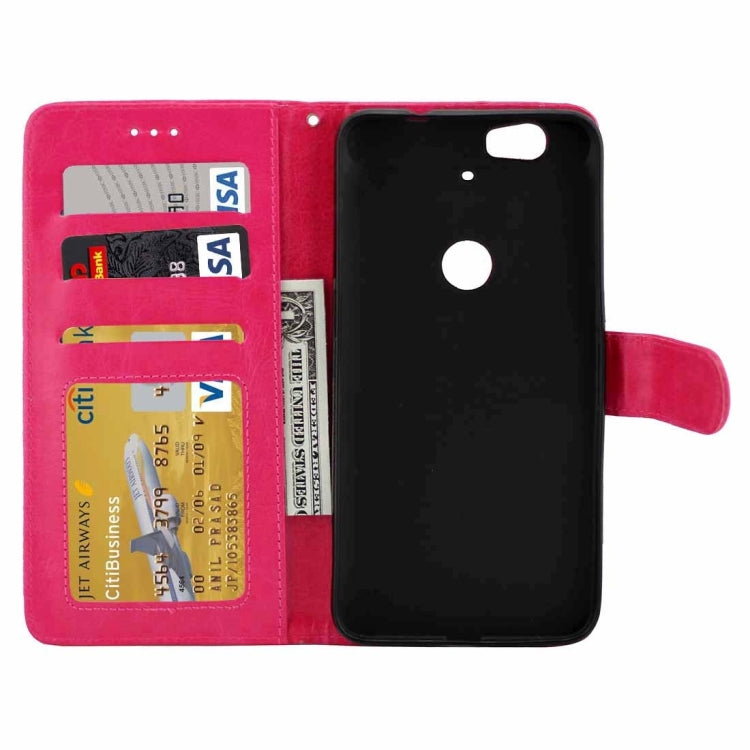 Crazy Horse Texture Horizontal Flip Leather Case with Holder & Card Slots & Wallet & Photo Frame for Google Nexus 6P