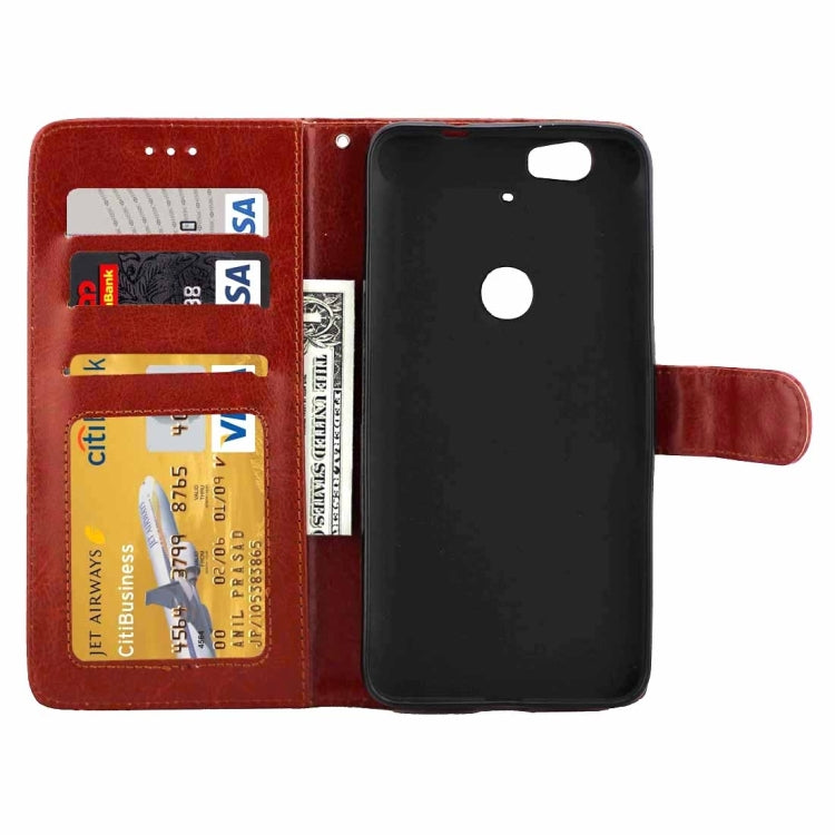 Crazy Horse Texture Horizontal Flip Leather Case with Holder & Card Slots & Wallet & Photo Frame for Google Nexus 6P