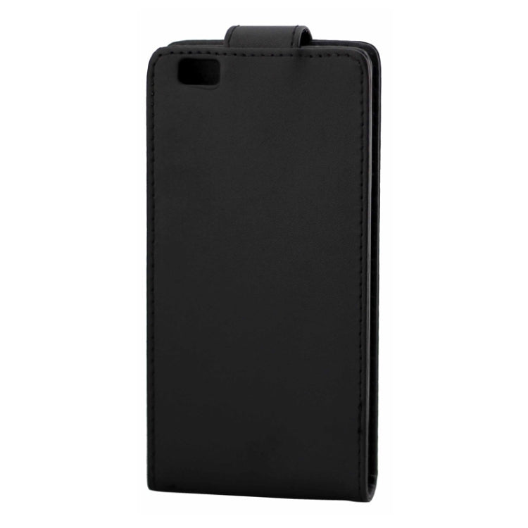 Vertical Flip Magnetic Button Leather Case for Huawei P8 Lite(Black)