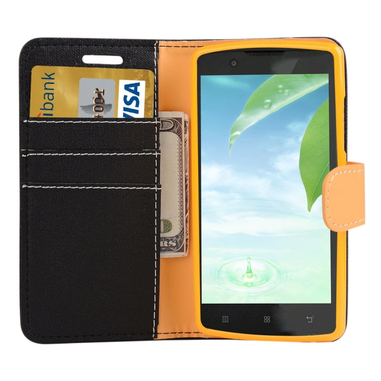 Denim Cloth Texture Horizontal Flip Leather Case with Holder & Card Slots & Wallet for Lenovo A2010