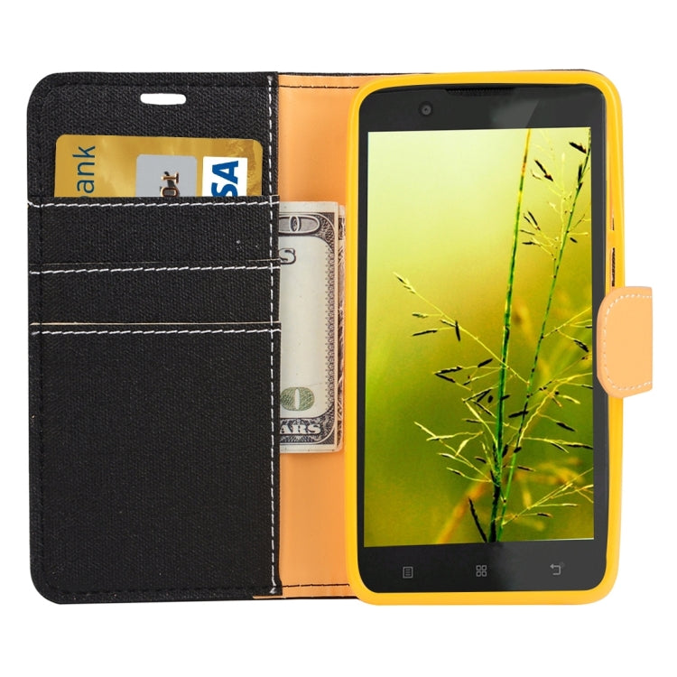 Denim Cloth Texture Horizontal Flip Leather Case with Holder & Card Slots & Wallet for Lenovo S660