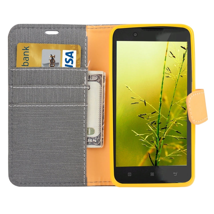 Denim Cloth Texture Horizontal Flip Leather Case with Holder & Card Slots & Wallet for Lenovo S660