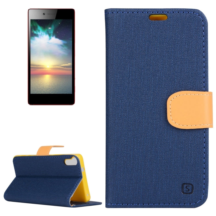 Denim Cloth Texture Horizontal Flip Leather Case with Holder & Card Slots & Wallet for Lenovo Vibe Shot / Z90