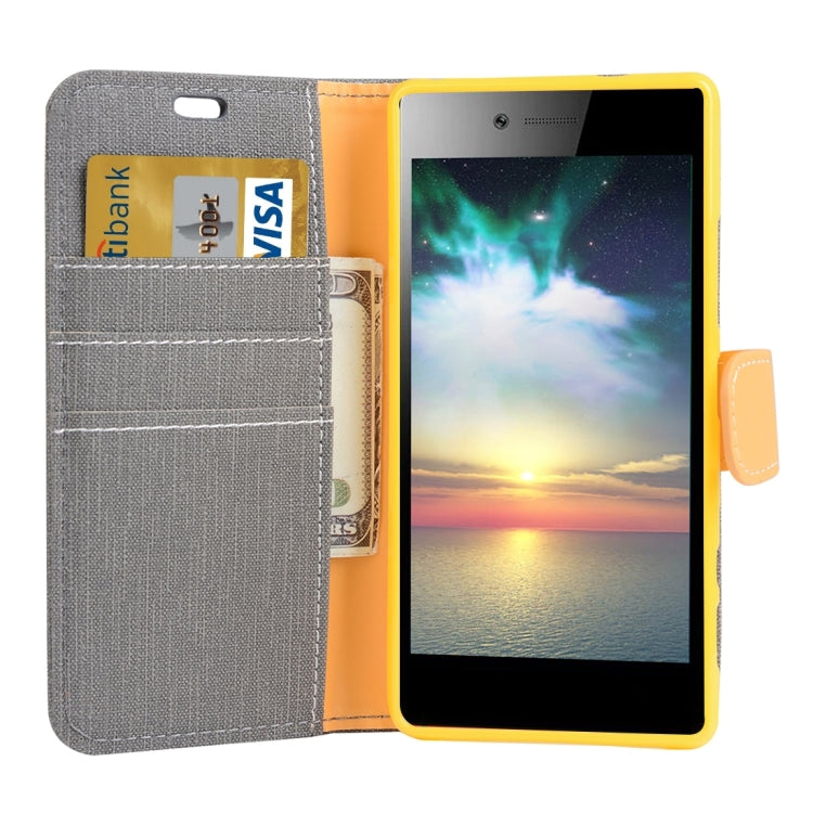 Denim Cloth Texture Horizontal Flip Leather Case with Holder & Card Slots & Wallet for Lenovo Vibe Shot / Z90
