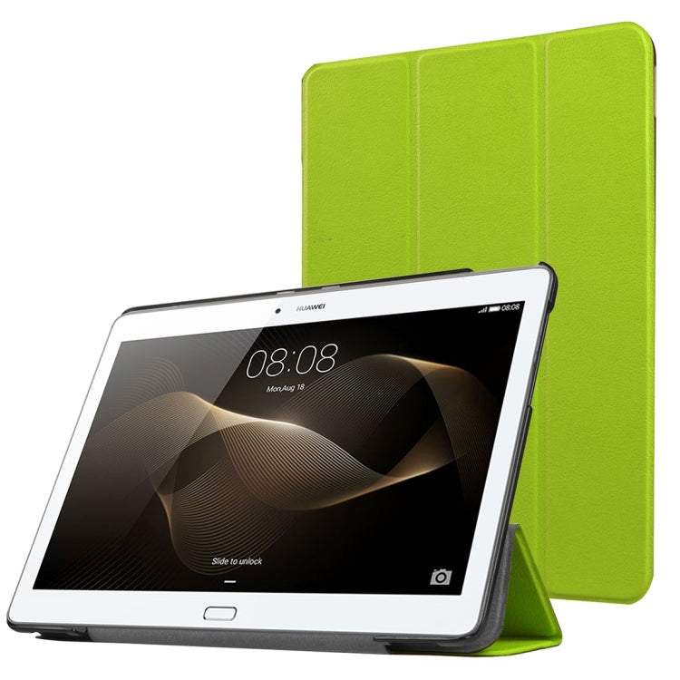 For Huawei  MediaPad M2 10.0 Custer Texture 3-Folding Horizontal Flip Leather Case with Holder