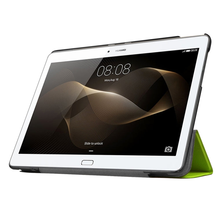 For Huawei  MediaPad M2 10.0 Custer Texture 3-Folding Horizontal Flip Leather Case with Holder