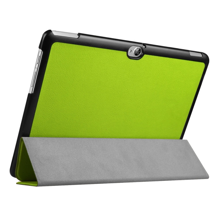 For Huawei  MediaPad M2 10.0 Custer Texture 3-Folding Horizontal Flip Leather Case with Holder