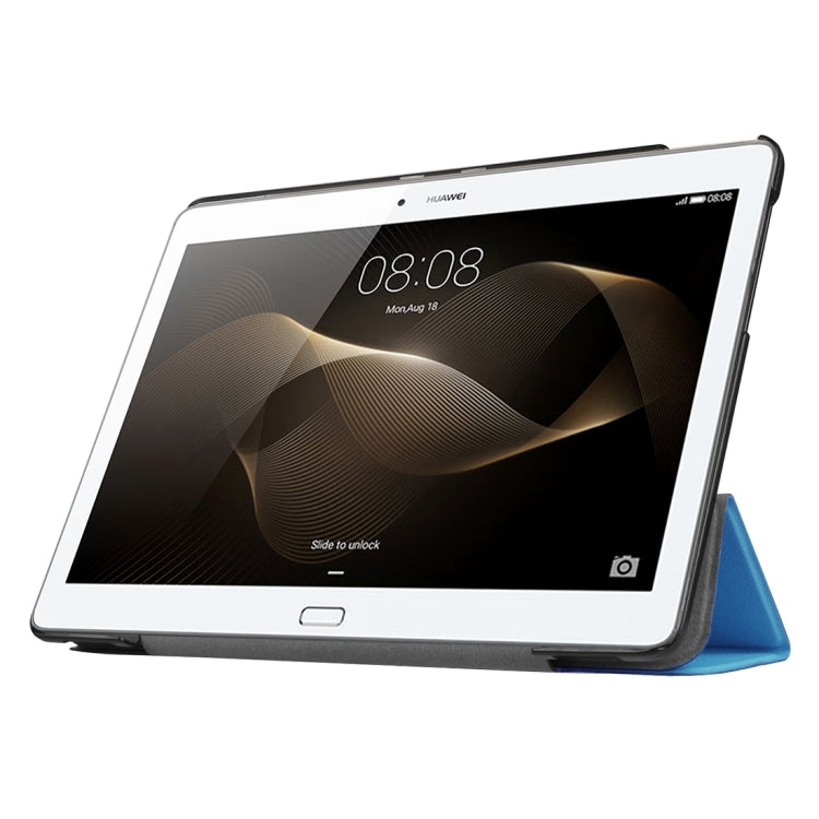 For Huawei  MediaPad M2 10.0 Custer Texture 3-Folding Horizontal Flip Leather Case with Holder