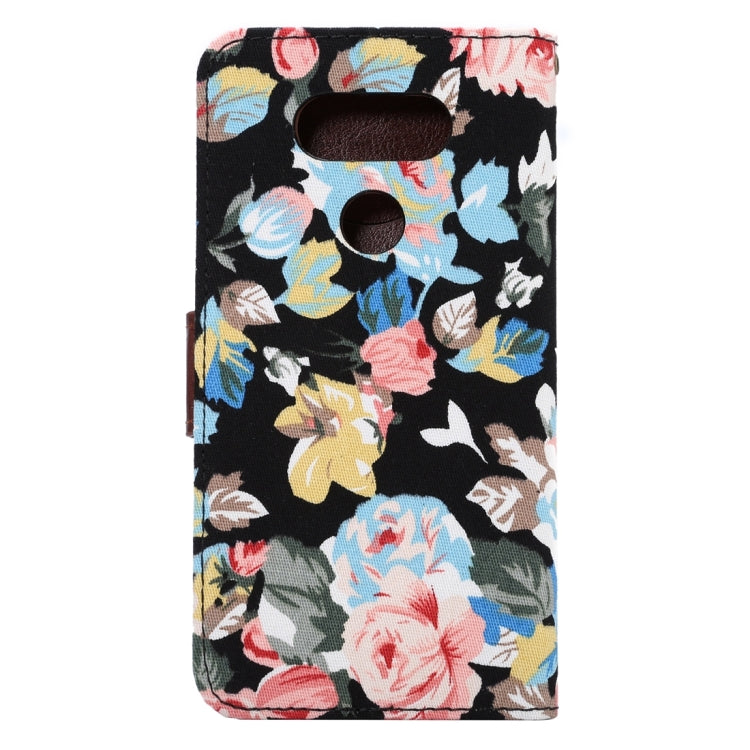 Flower Pattern Cloth Surface Horizontal Flip Leather Case with Holder & Card Slots for LG G5