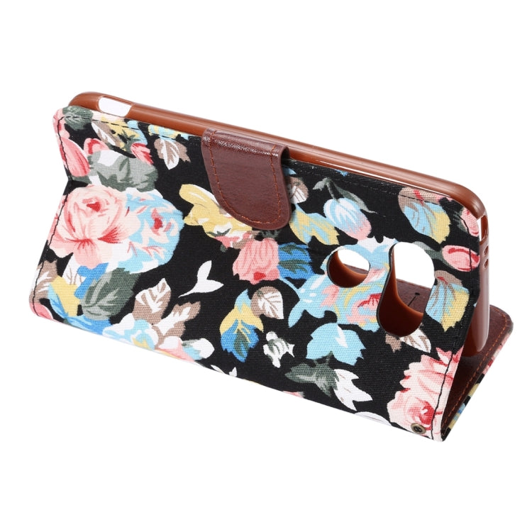 Flower Pattern Cloth Surface Horizontal Flip Leather Case with Holder & Card Slots for LG G5