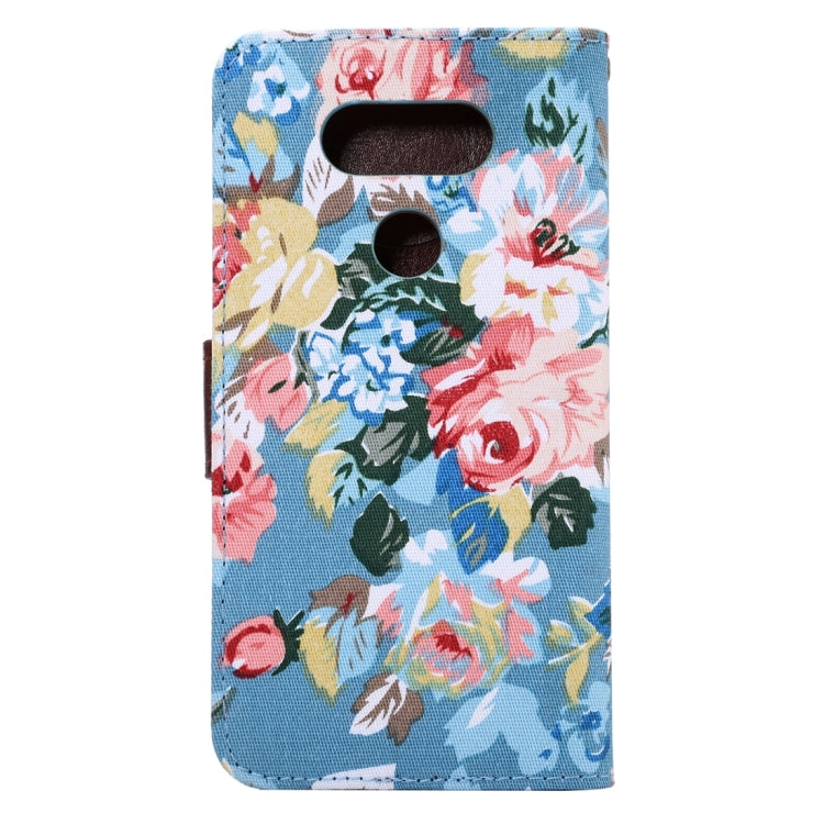 Flower Pattern Cloth Surface Horizontal Flip Leather Case with Holder & Card Slots for LG G5
