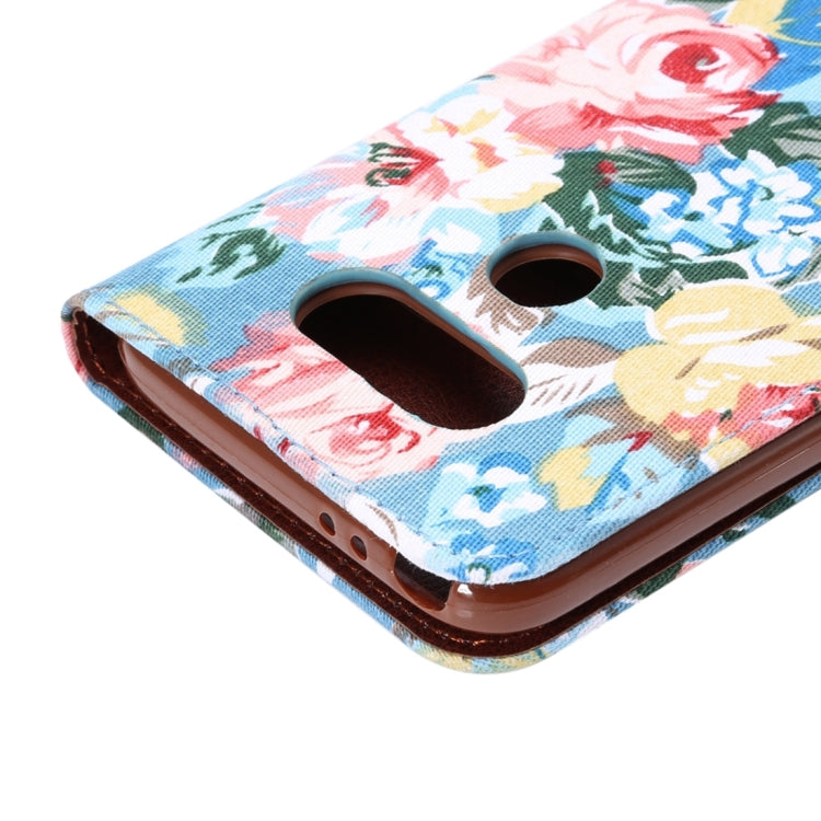 Flower Pattern Cloth Surface Horizontal Flip Leather Case with Holder & Card Slots for LG G5