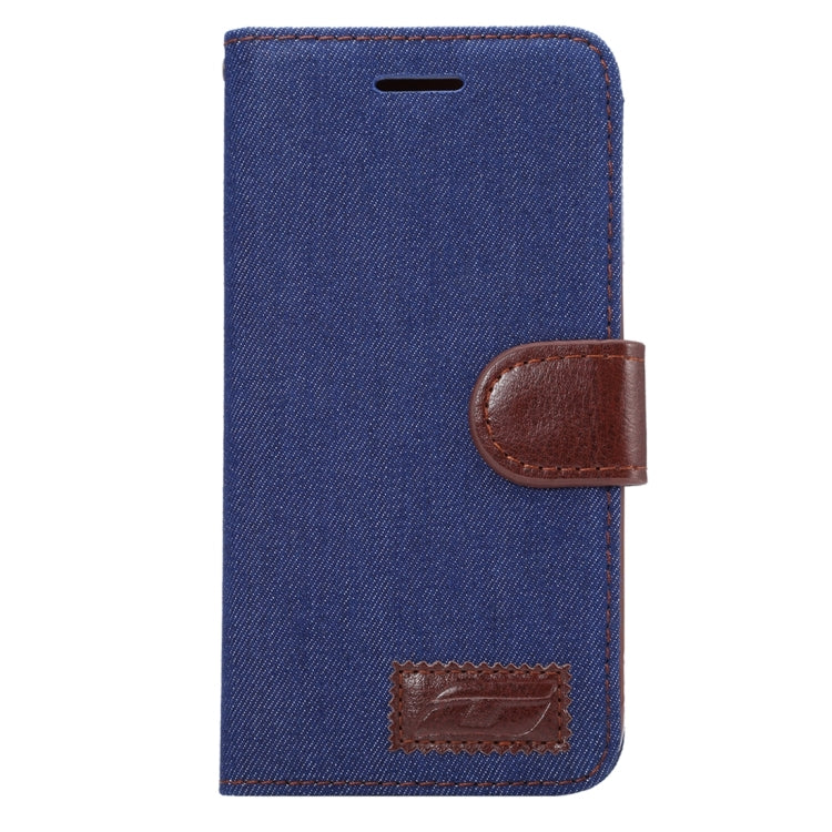 Jeans Horizontal Flip Leather Case with Holder & Card Slots for LG G5(Dark Blue)