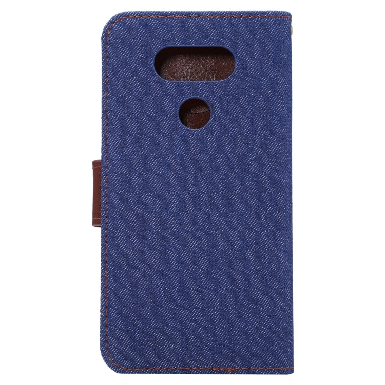 Jeans Horizontal Flip Leather Case with Holder & Card Slots for LG G5(Dark Blue)