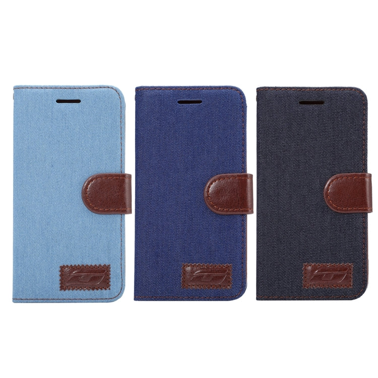 Jeans Horizontal Flip Leather Case with Holder & Card Slots for LG G5(Dark Blue)