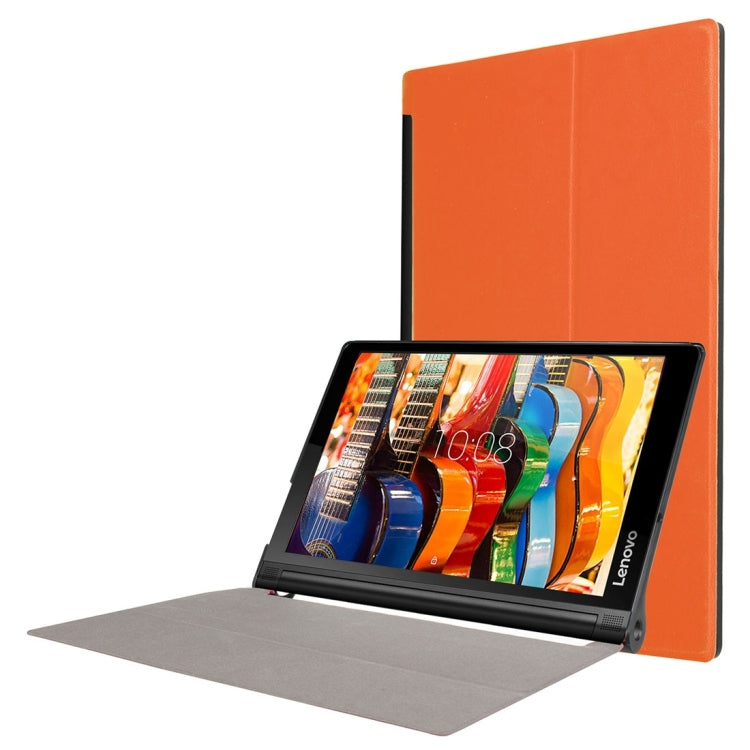 Custer Texture Horizontal Flip Solid Color Leather Case with Three-folding Holder for Lenovo YOGA Tab 3 Pro X90L, 10.1 inch