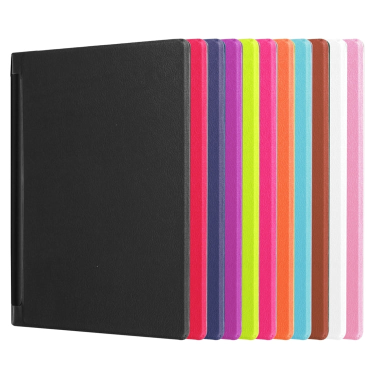 Custer Texture Horizontal Flip Solid Color Leather Case with Three-folding Holder for Lenovo YOGA Tab 3 Pro X90L, 10.1 inch