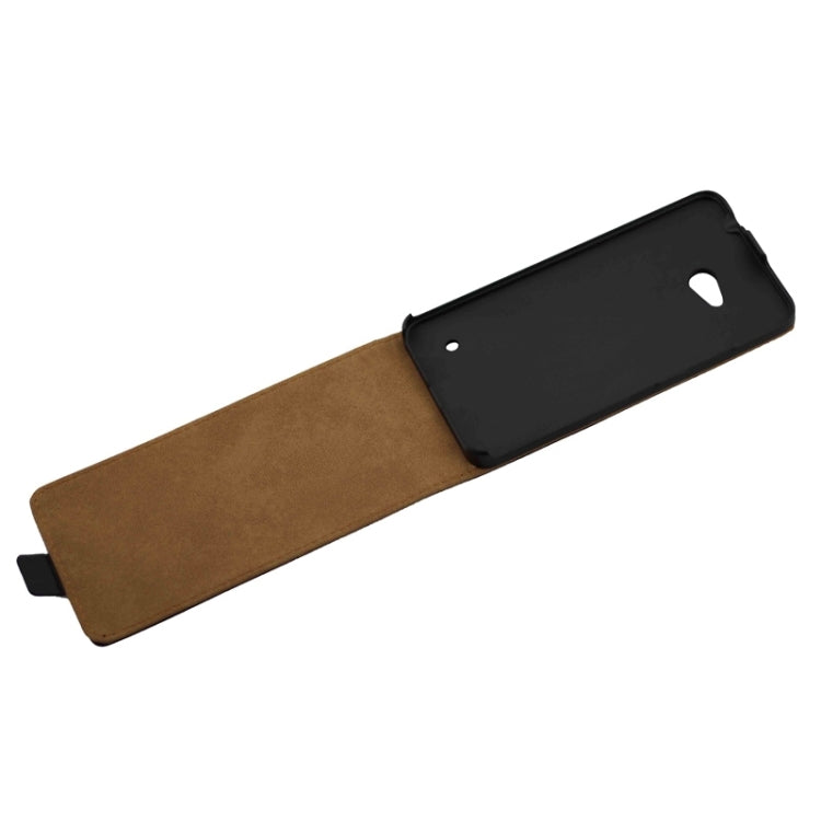 Vertical Flip Magnetic Button Leather Case for Microsoft Lumia 640(Black)