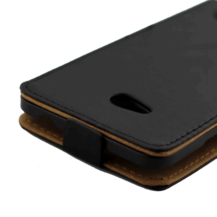 Vertical Flip Magnetic Button Leather Case for Microsoft Lumia 640(Black)