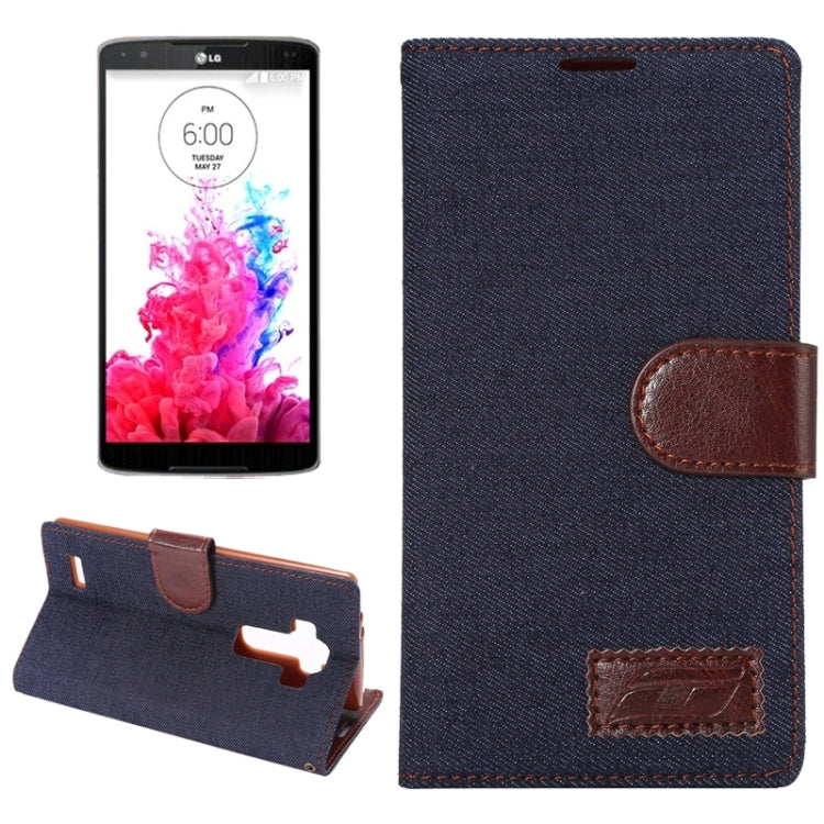 Denim Texture Leather Case with Holder & Card Slots for LG G4