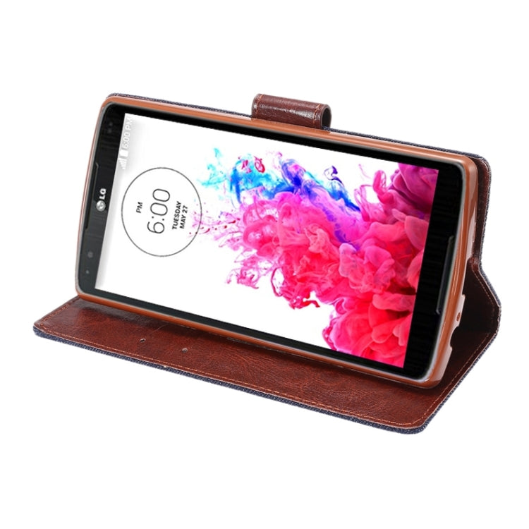 Denim Texture Leather Case with Holder & Card Slots for LG G4
