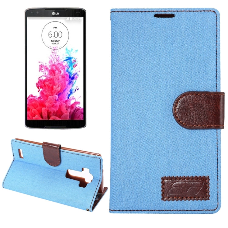 Denim Texture Leather Case with Holder & Card Slots for LG G4