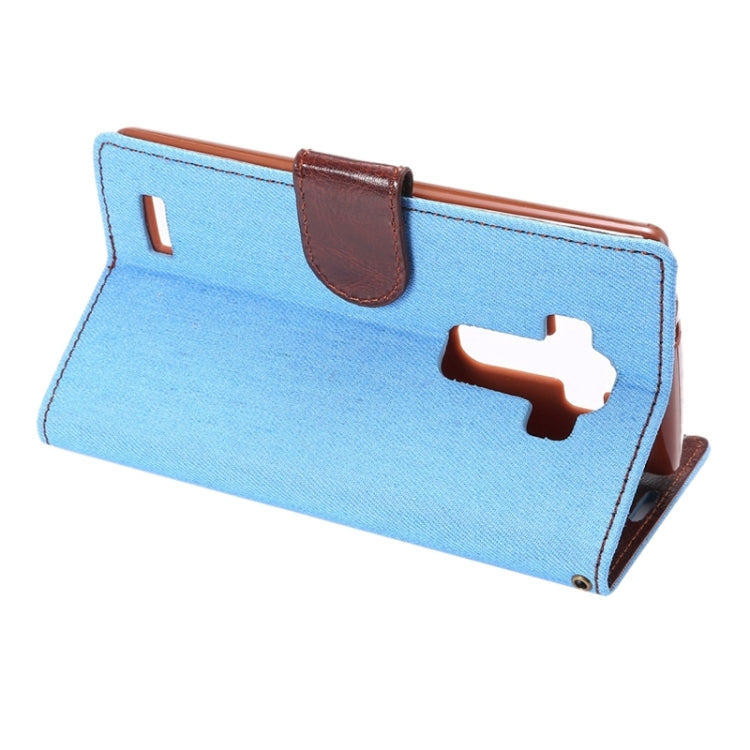 Denim Texture Leather Case with Holder & Card Slots for LG G4