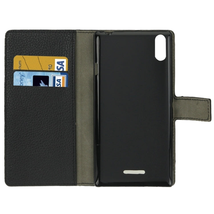 Litchi Texture Flip Leather Case with Holder & Card Slots & Wallet for Sony Xperia T3