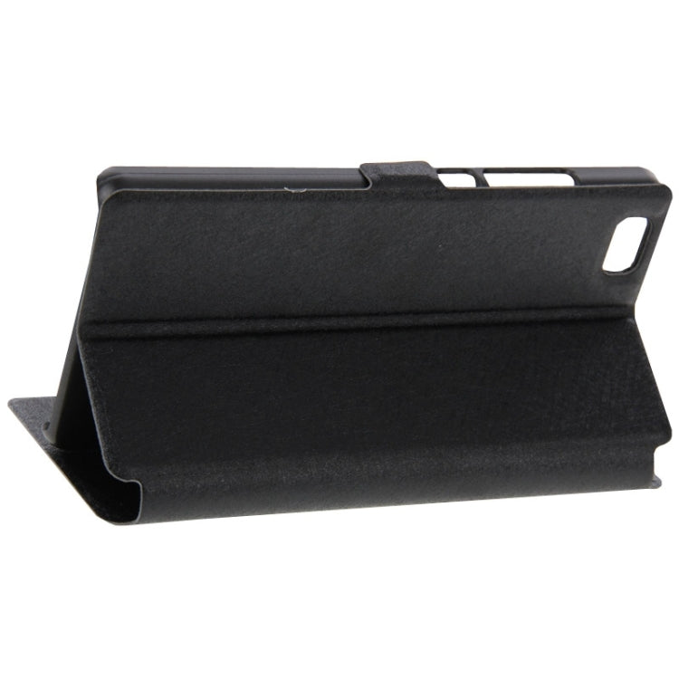 Silk Texture Horizontal Flip Leather Case with Caller ID Display & Holder for Huawei P8 Lite